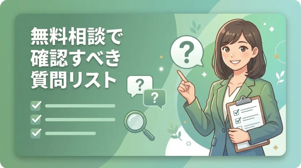 無料相談で確認すべき質問リスト