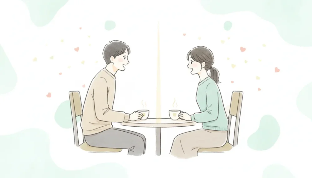 婚活デートで話す軸を使って自然に会話するカップル