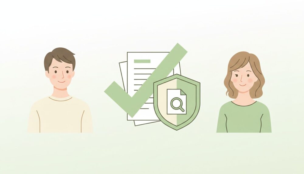 入会条件と審査の安心感を表すイラスト