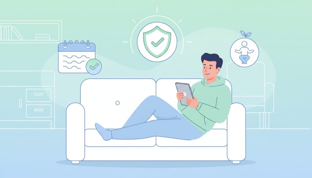 休会・解約・返金保証の安心感を表すイラスト