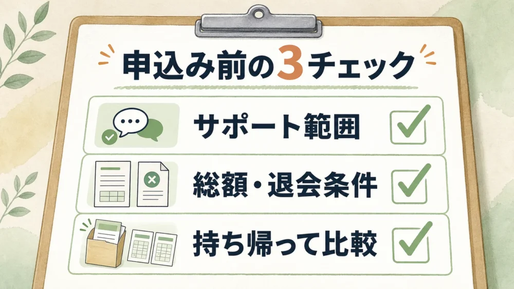 結婚相談所への申込み前に確認するサポート範囲・総額と退会条件・持ち帰り比較