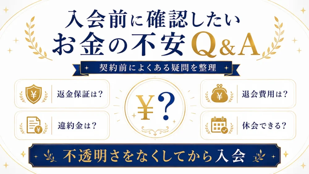 リングベル入会前に確認したい返金保証・違約金・退会費用・休会可否などお金の不安をまとめたQ&A
