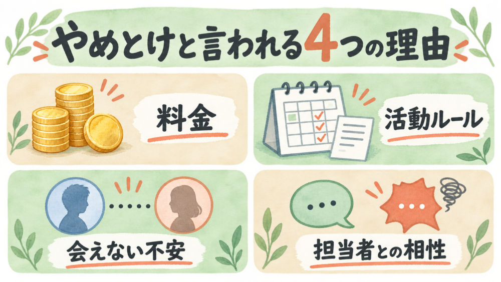 結婚相談所はやめとけと言われる料金・活動ルール・出会い・担当者の4つの理由